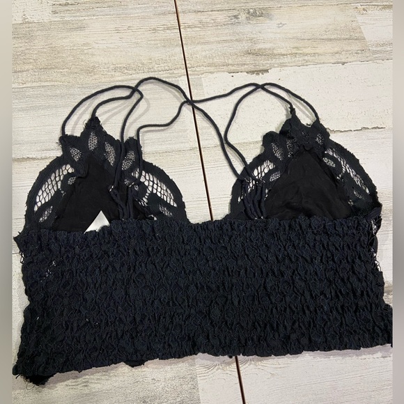 Free People Black Lace Strapy Adella Bralette Large - Picture 6 of 11